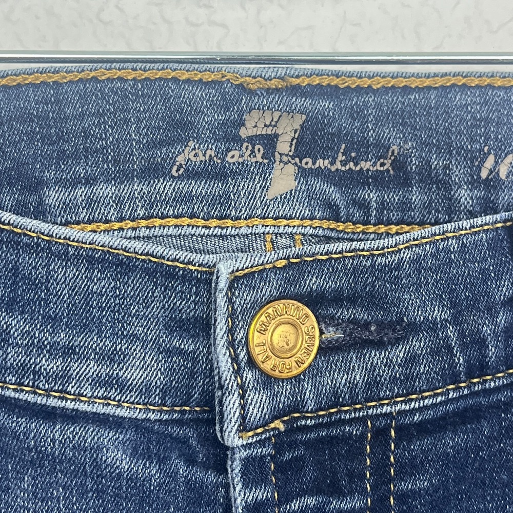 7 For All Mankind Roxanne Skinny Jeans Womens 28 Blue‎ Denim Cotton Stretch - Picture 3 of 16